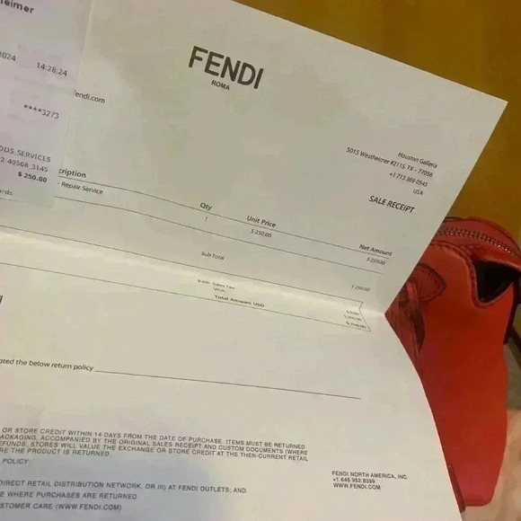 Fendi Medium Orange Leather 2Way Handbag Shoulder Bag Pre-Owned - Picture 6 of 16